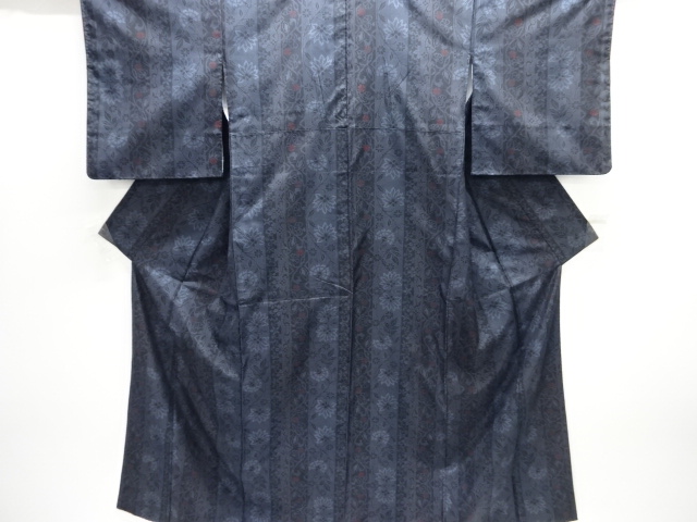 JAPANESE KIMONO / TSUMUGI / ARABESQUE FLOWER